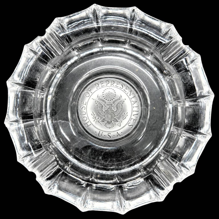 U.S. HOUSE OF REPRESENTATIVES GLASS ASHTRAY 7.5" (1 of 7)