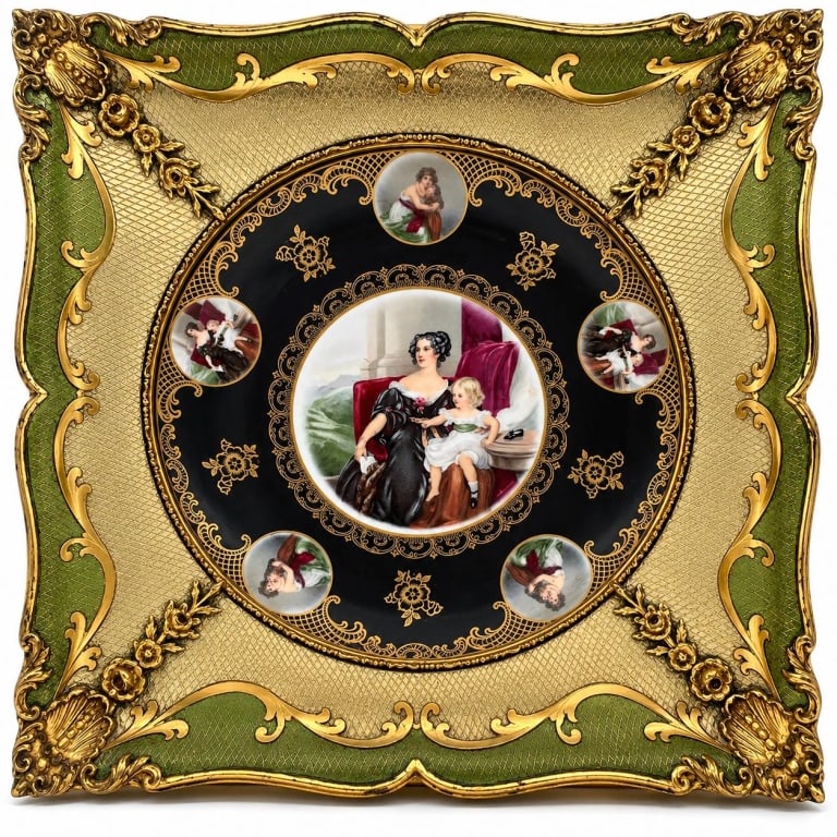MITTERTEICH BAVARIA PORTRAIT PLATE IN FRAME 15" (1 of 5)