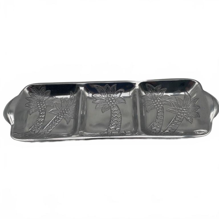 Aluminum Three-Section Palm Tree Tray (1 of 4)