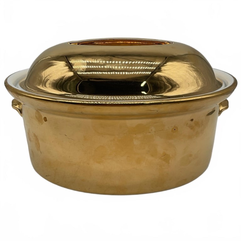 Gold Tone Lidded Ceramic Soup Tureen (1 of 4)