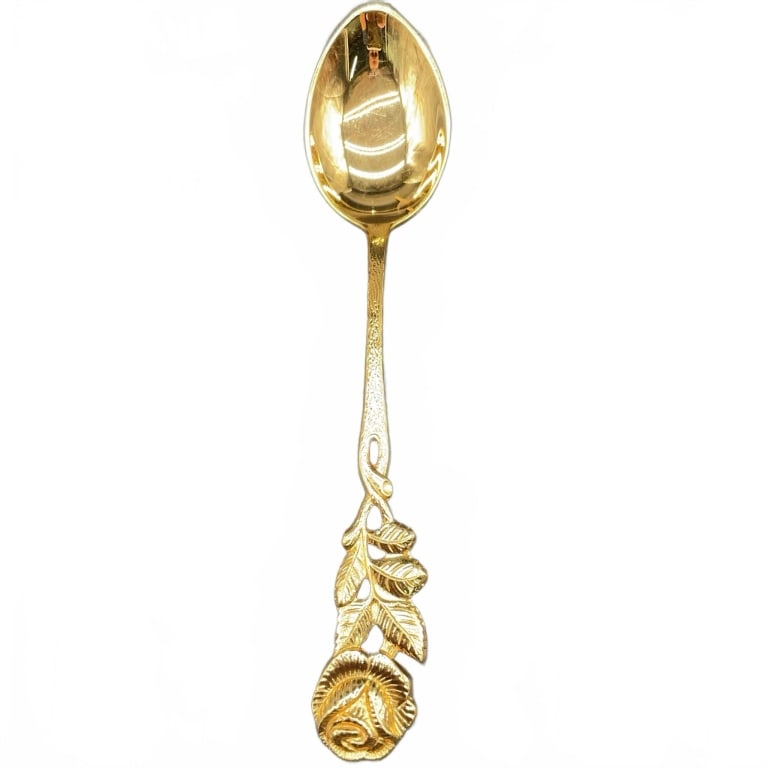GILT ROSE MOTIF FLATWARE SET 14 PCS - 3
