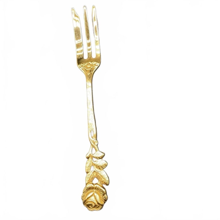 GILT ROSE MOTIF FLATWARE SET 14 PCS - 6