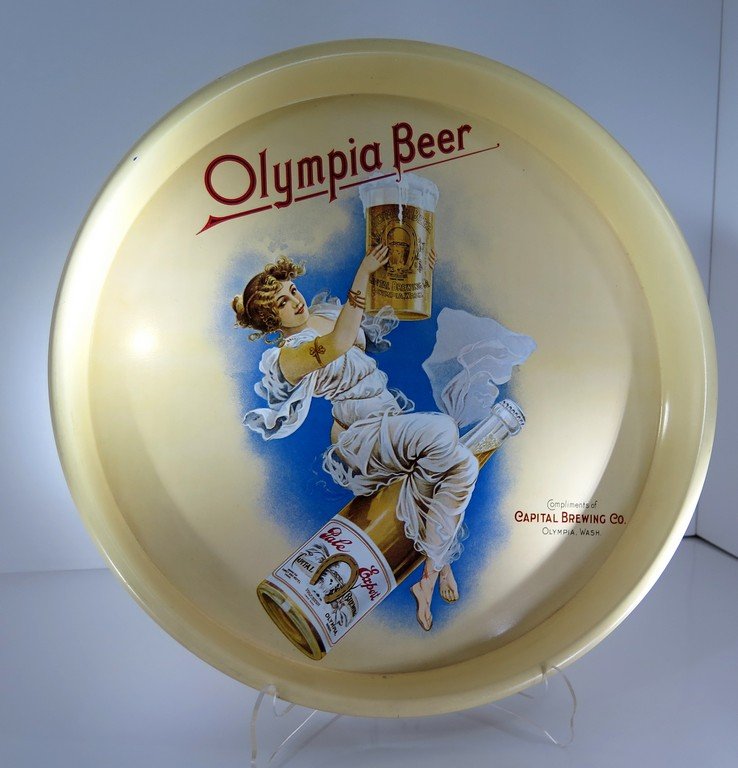 Olympia Beer Capital Brewing Co compliments of capital: Olympia Beer Capital Brewing Co compliments of capital brewing co C.72 Tip Serving Tray ( Excellent condition minimal wear and scratching