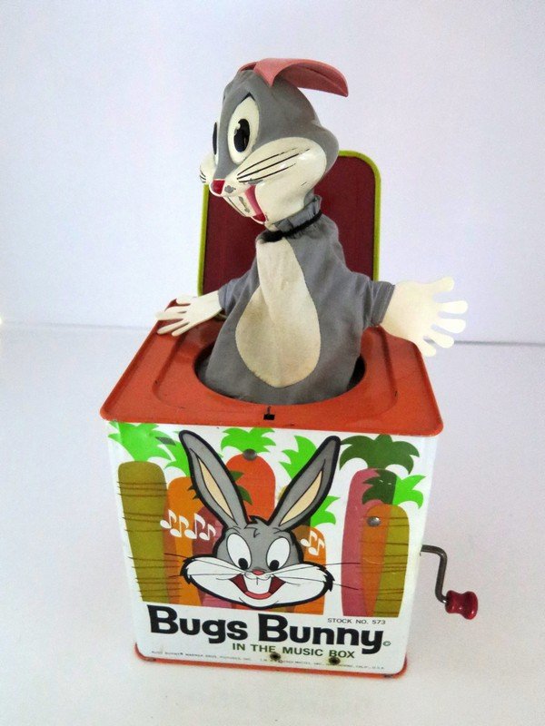 Vintage Bugs Bunny Original Jack in the Box Music Box