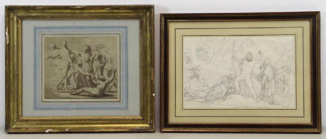 Lot of Two 19th C. Neoclassical Works on Paper. (1 of 7)