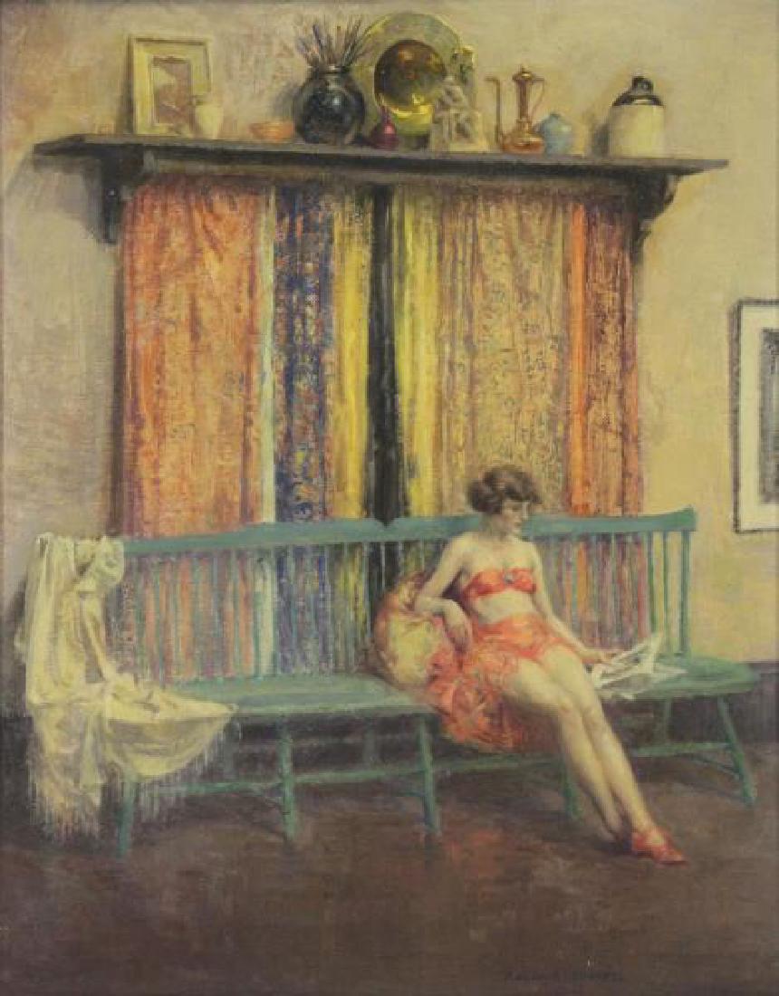 PARCELL, Malcolm. Oil on Canvas. Girl Reading. (1 of 5)