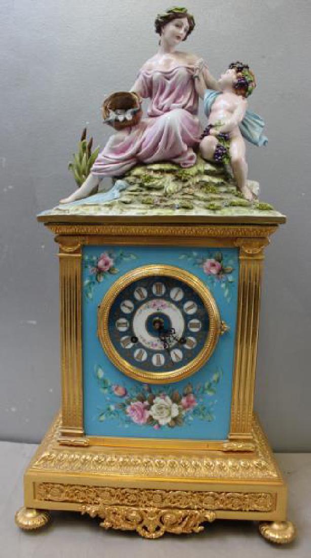 Bronze and Porcelain Carriage Clock with (1 of 10)