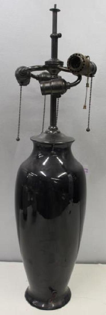A Large Sized Pauleo Pottery Roseville Black Lamp (1 of 4)
