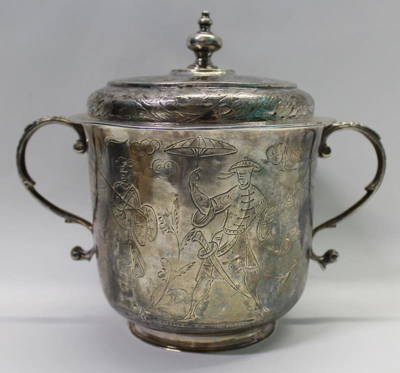 SILVER. William and Mary English Silver Caudle Cup (1 of 20)
