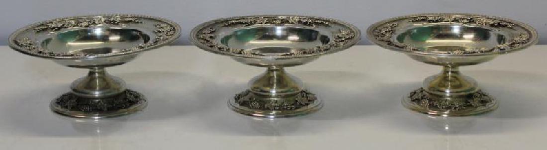 STERLING. 3 Matched Sterling Compotes. (1 of 9)