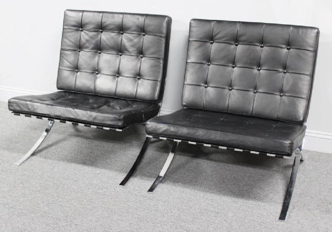 Pair of Knoll Style Barcelona Chairs. (1 of 4)