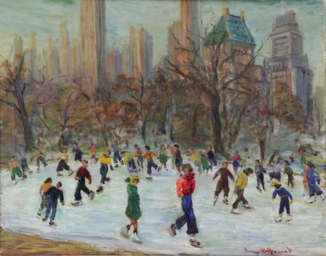 HOLTZMAN, Fanny. Oil on Canvas. Ice Skating in (1 of 6)