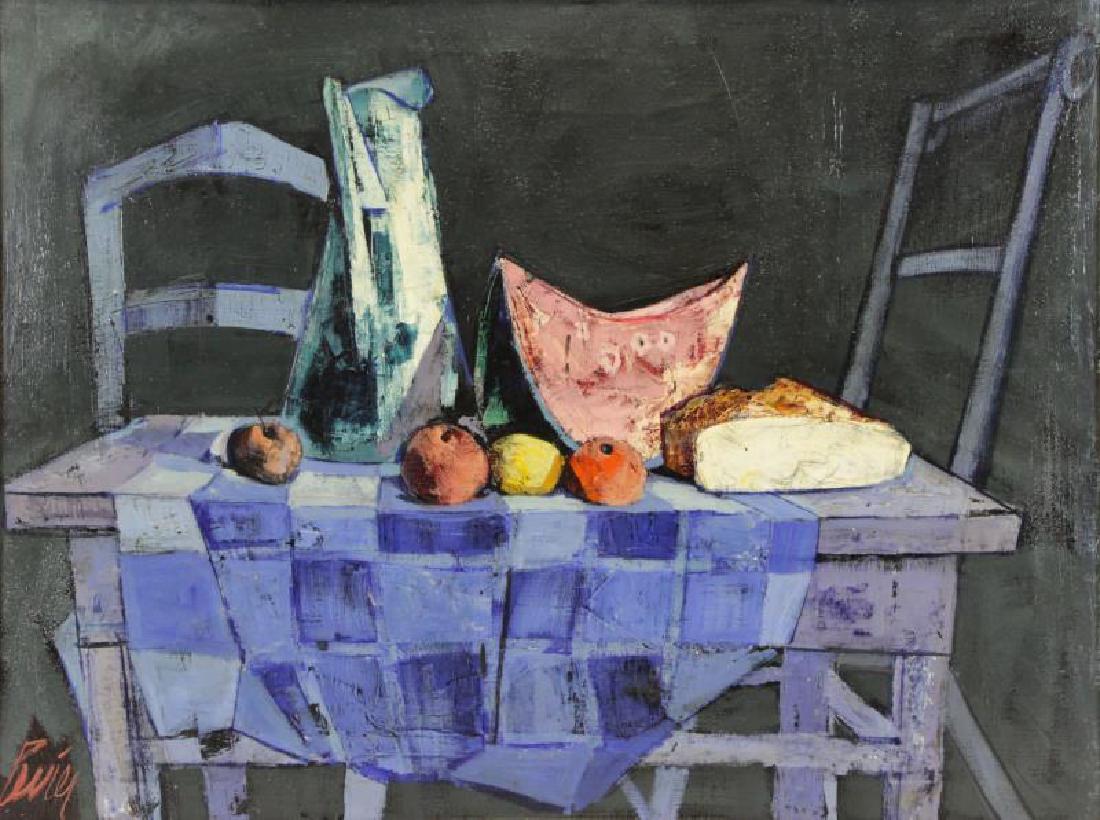 LEVIER, Charles. Oil on Canvas. "Fruits et (1 of 7)