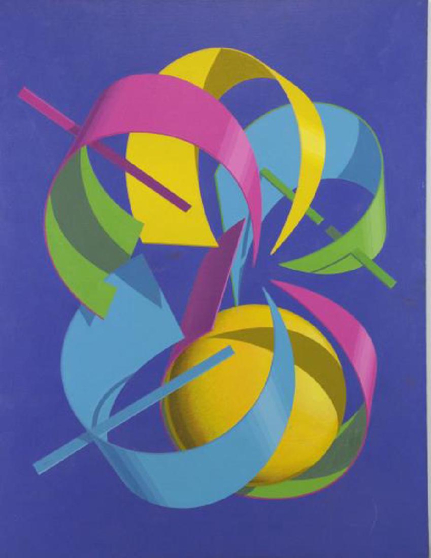 Mid 20th C. Oil on Canvas. Geometric Abstract (1 of 6)