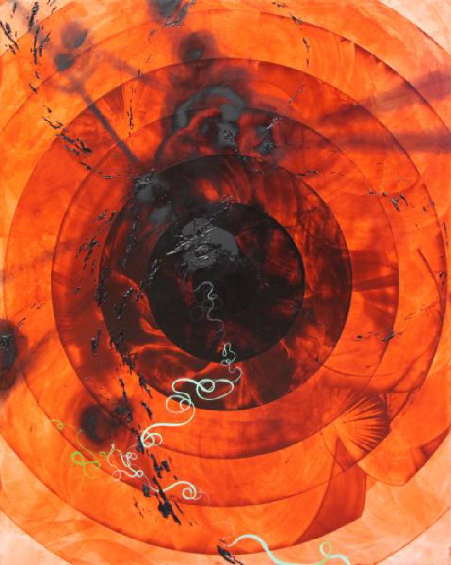 HALLORAN, Lia. "Knots and Magnetism" 2006.: Oil and acrylic on panel. Signed and dated verso. DCKT Contemporary gallery label affixed verso. Lia Halloran (American, b. 1977). - Dimensions: 59.25" high x 48" wide.