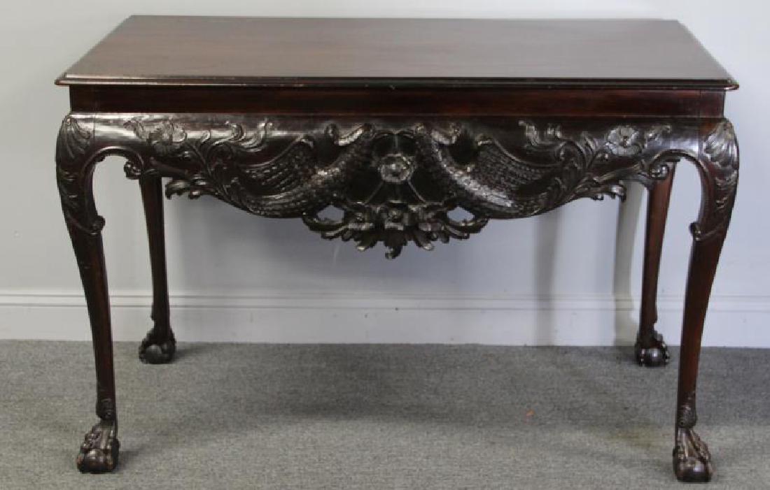 Antique Irish Carved Mahogany Console. (1 of 7)