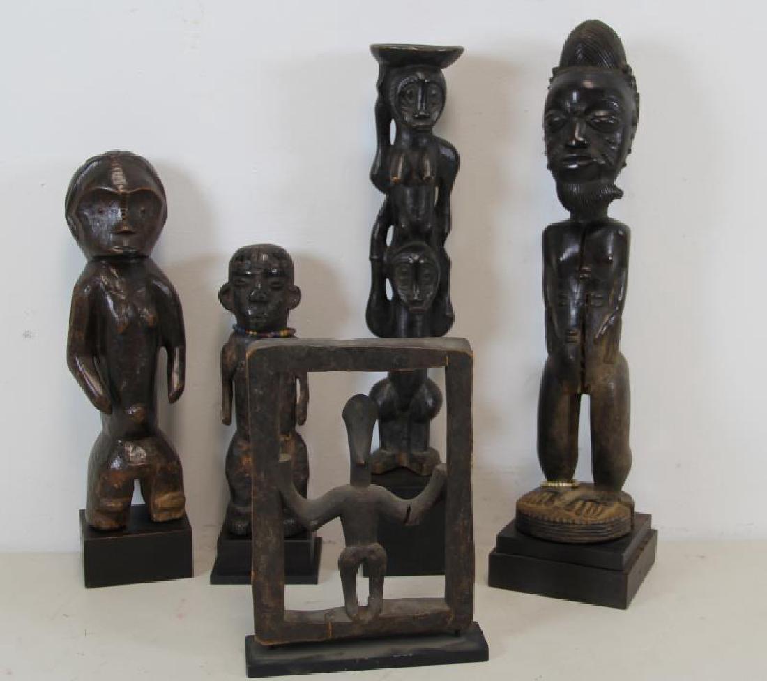 Lot of 5 Antique Tribal / African Wood Carvings. (1 of 6)