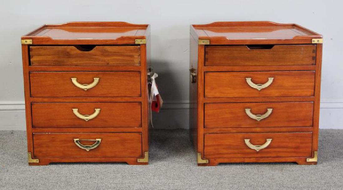 STARBAY. Pair of Campaign Style End Tables. (1 of 6)
