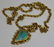 JEWELRY. 22kt Gold and Turquoise Necklace.