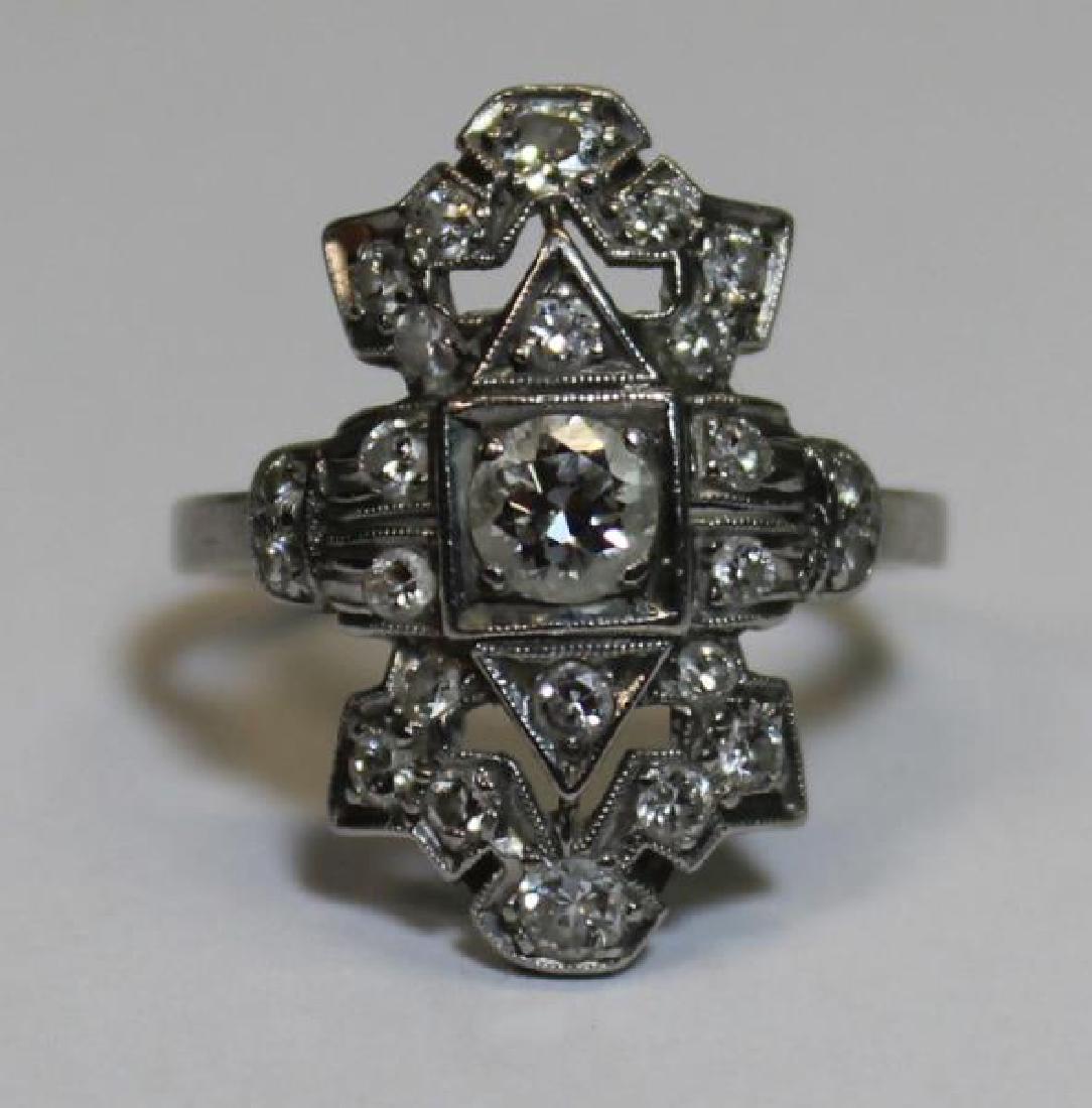 JEWELRY. Platinum and Diamond Cocktail Ring. (1 of 5)