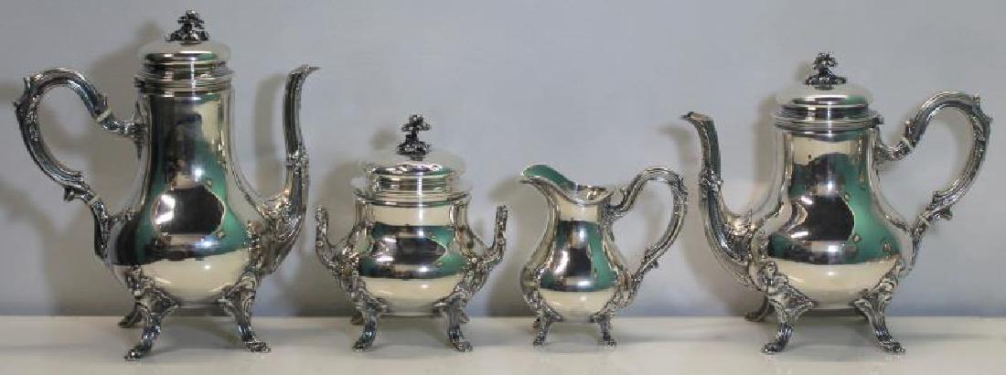 SILVER. 4 Piece .950 French Silver Tea Service. (1 of 8)