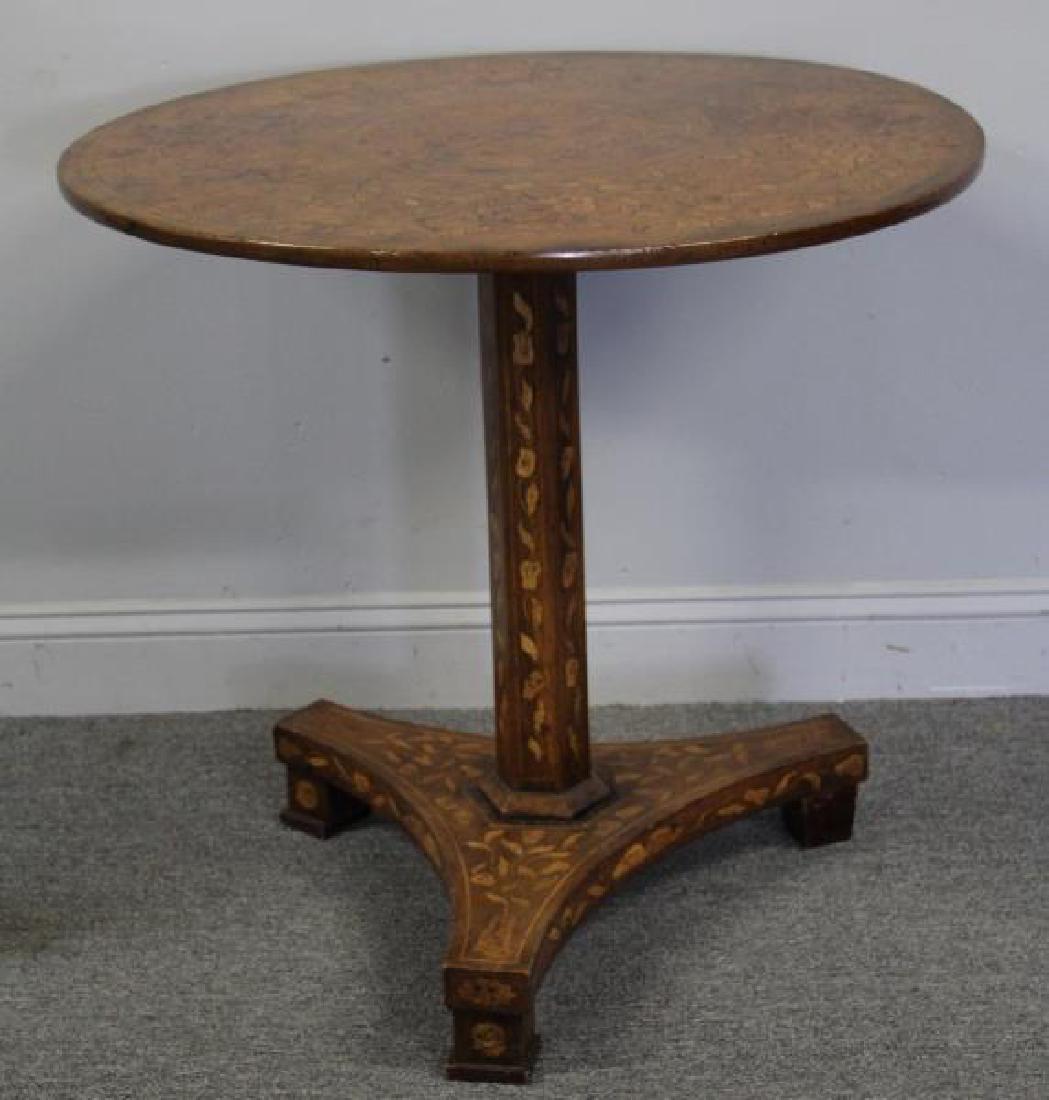 19 Century Dutch Marquetry Inlaid Center Table (1 of 7)