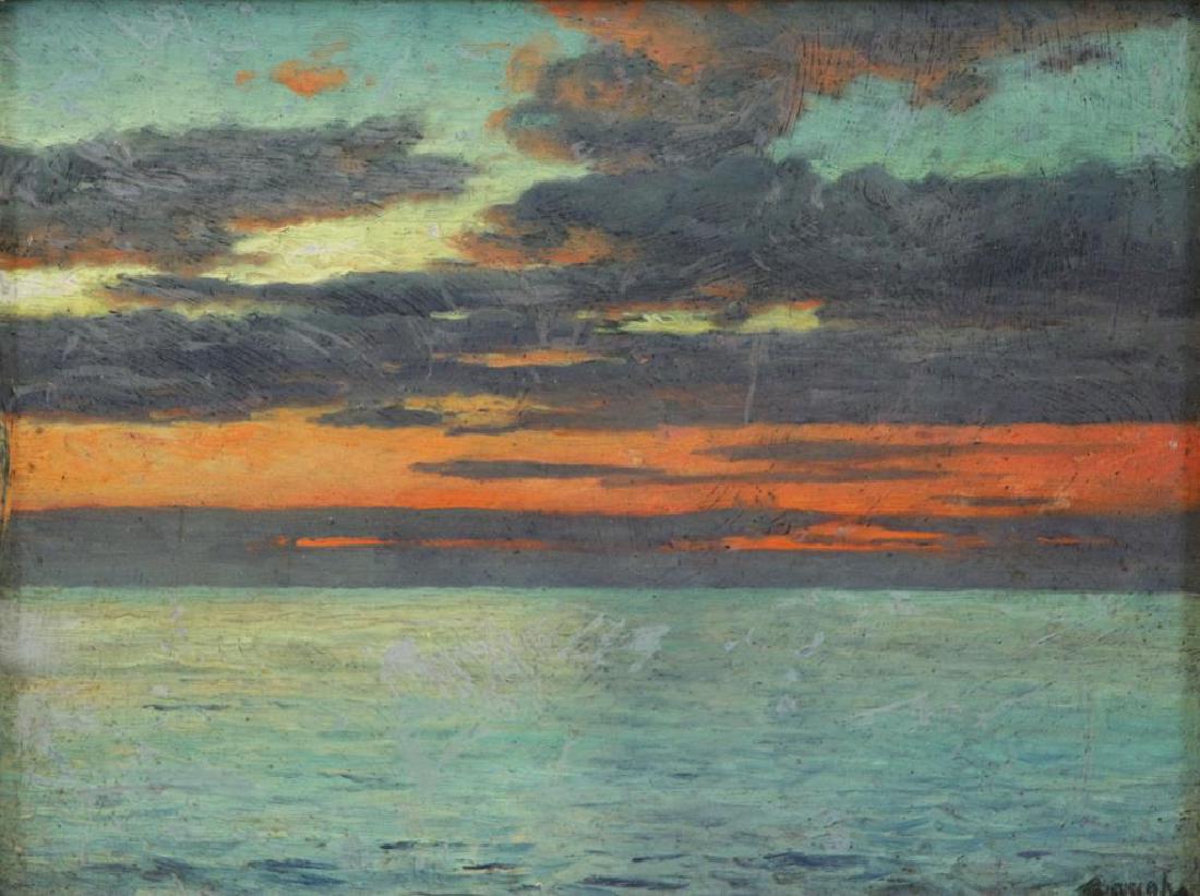 WAUGH, Frederick Judd. Oil on Board. Sunset at Sea (1 of 5)