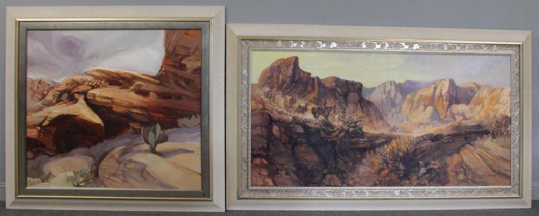 GHIGLIERI, Lorenzo. Two Western Landscape Oils. (1 of 9)