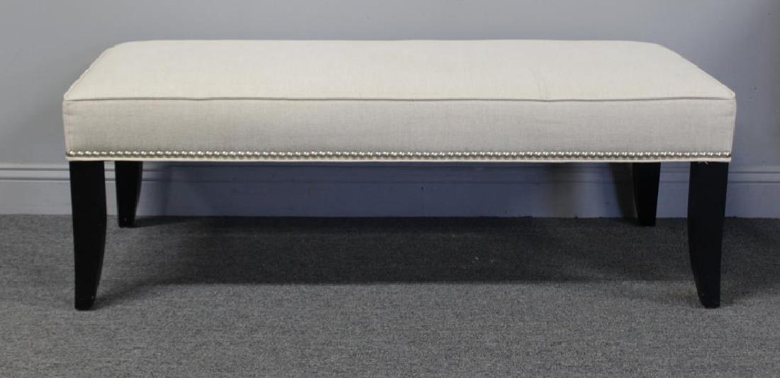 Upholstered Window Bench with Lacquered Legs. (1 of 4)