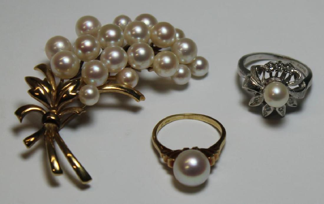 JEWELRY. Gold and Pearl Jewelry Grouping. (1 of 10)