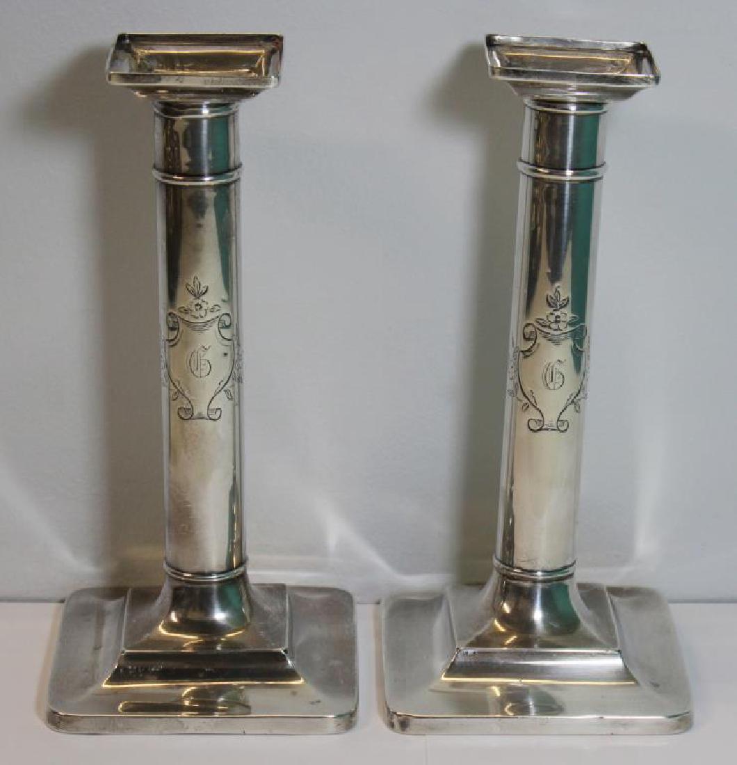 STERLING. Pair of Tiffany & Co. Candlesticks. (1 of 6)