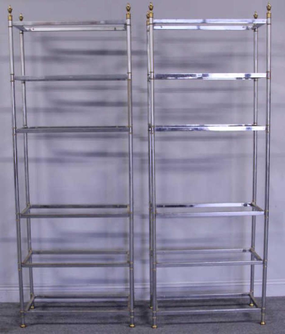 Midcentury Pair of Chrome and Brass Etageres. (1 of 3)