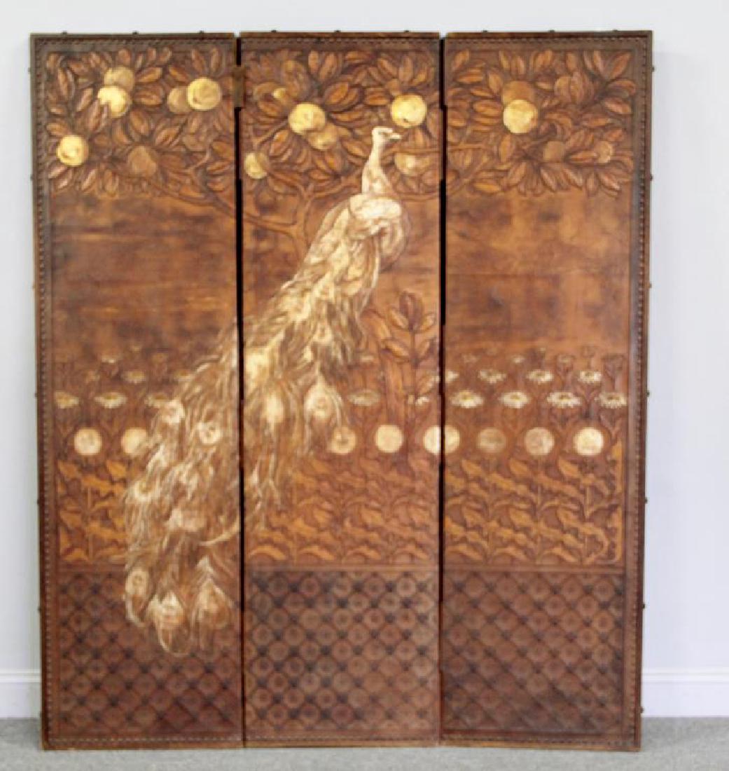 3 Panel Screen in the Manner of Rene Lalique. (1 of 4)
