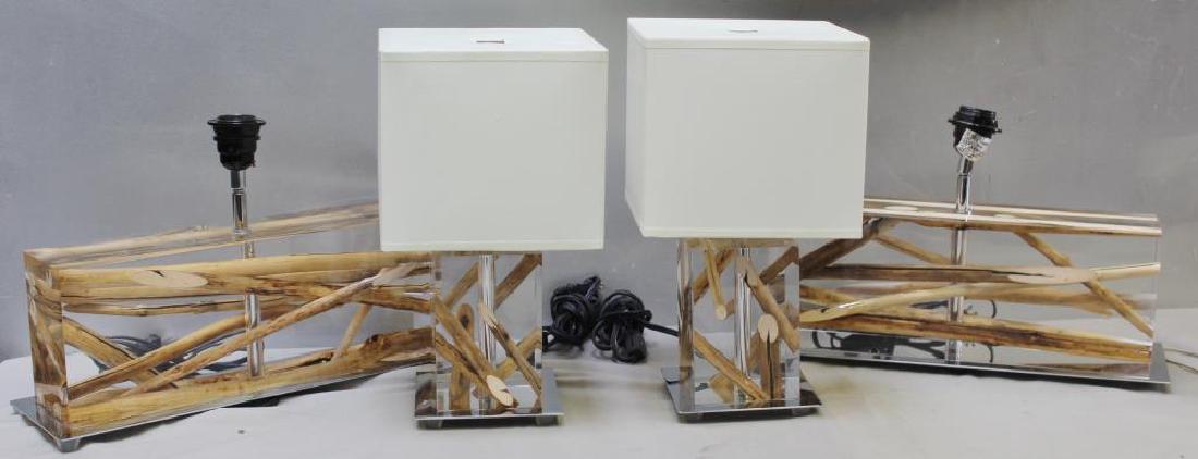 2 Pairs of Michael Dawkins Lucite Lamps. (1 of 6)