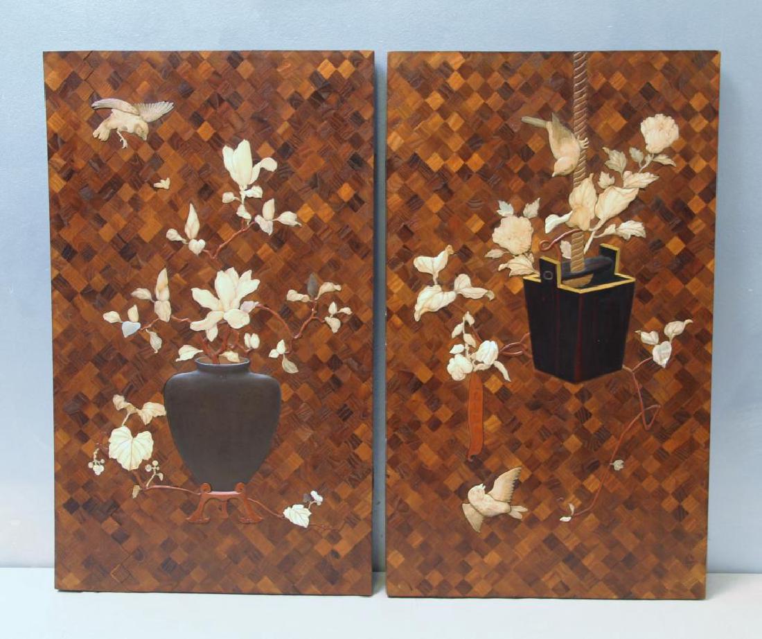 2 Parquetary Inlaid Plaques With Mixed Media (1 of 10)