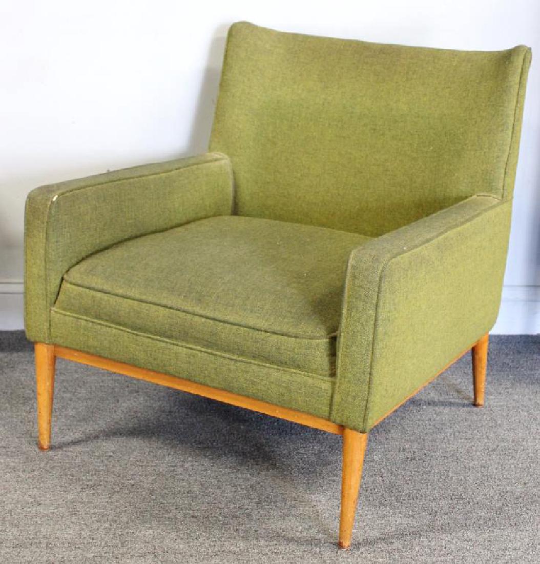 Midcentury Paul McCobb Lounge Chair.: Armchair in vintage green upholstery. Unmarked. From a Mamaroneck, NY home. - Dimensions: 29" w x 28" d x 31" h.