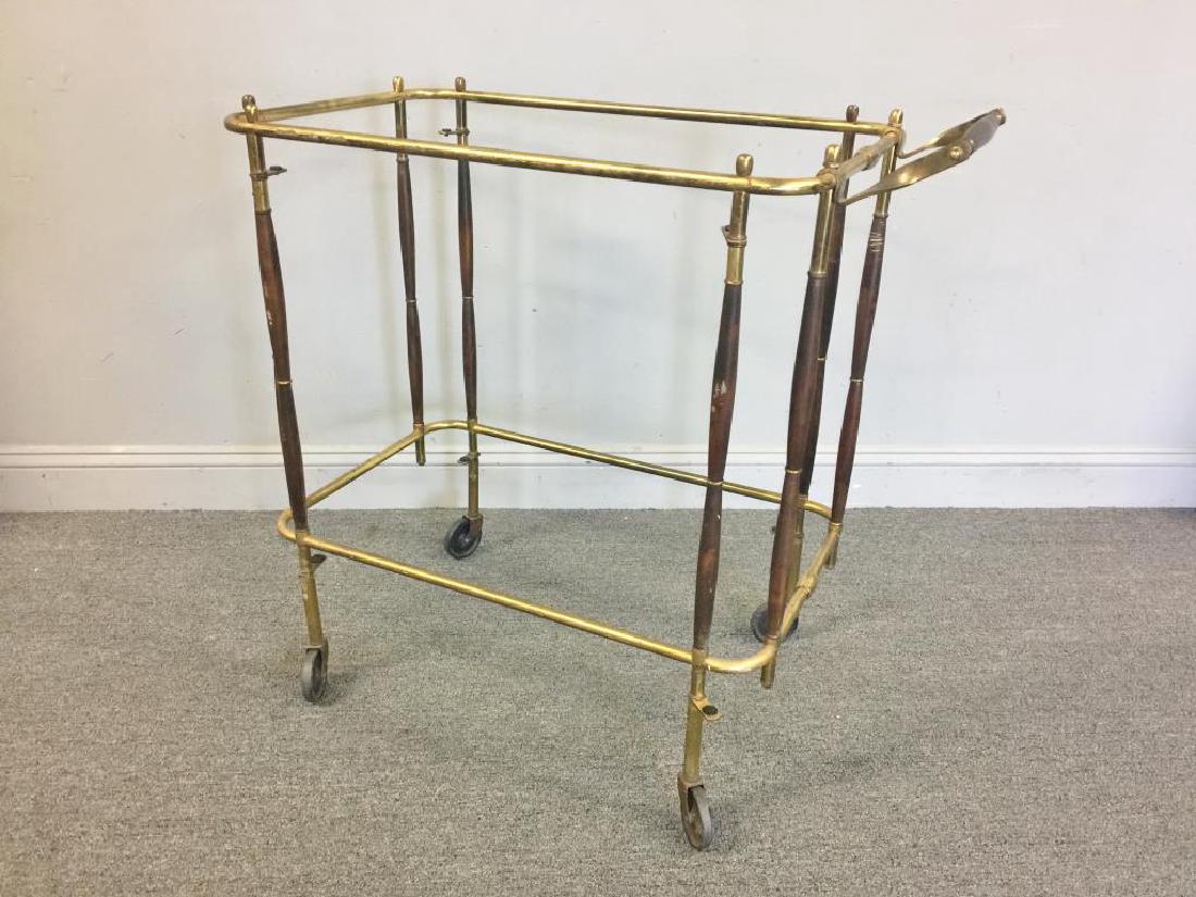 Midcentury Brass and Wood Tea/Bar Cart. (1 of 5)