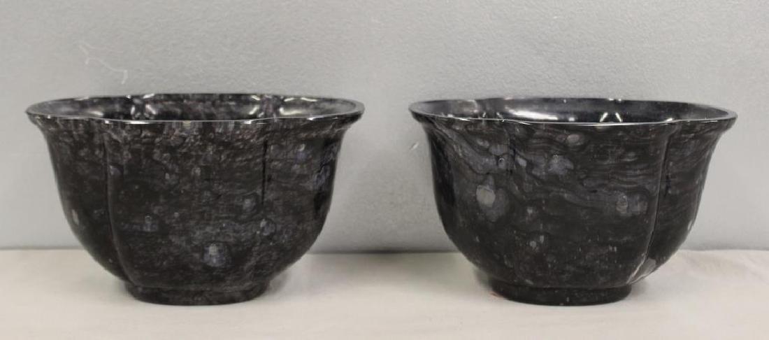 STEUBEN. Pair of Black Glass Vases. (1 of 5)