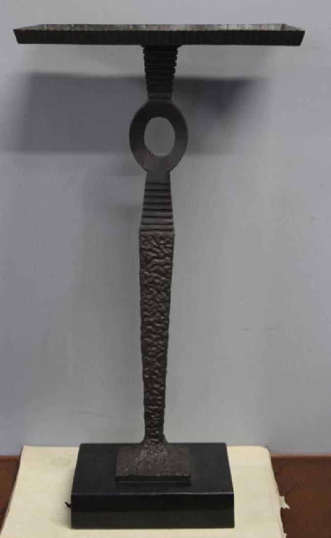 Art Deco Brutalist Patinated Iron Stand. (1 of 7)