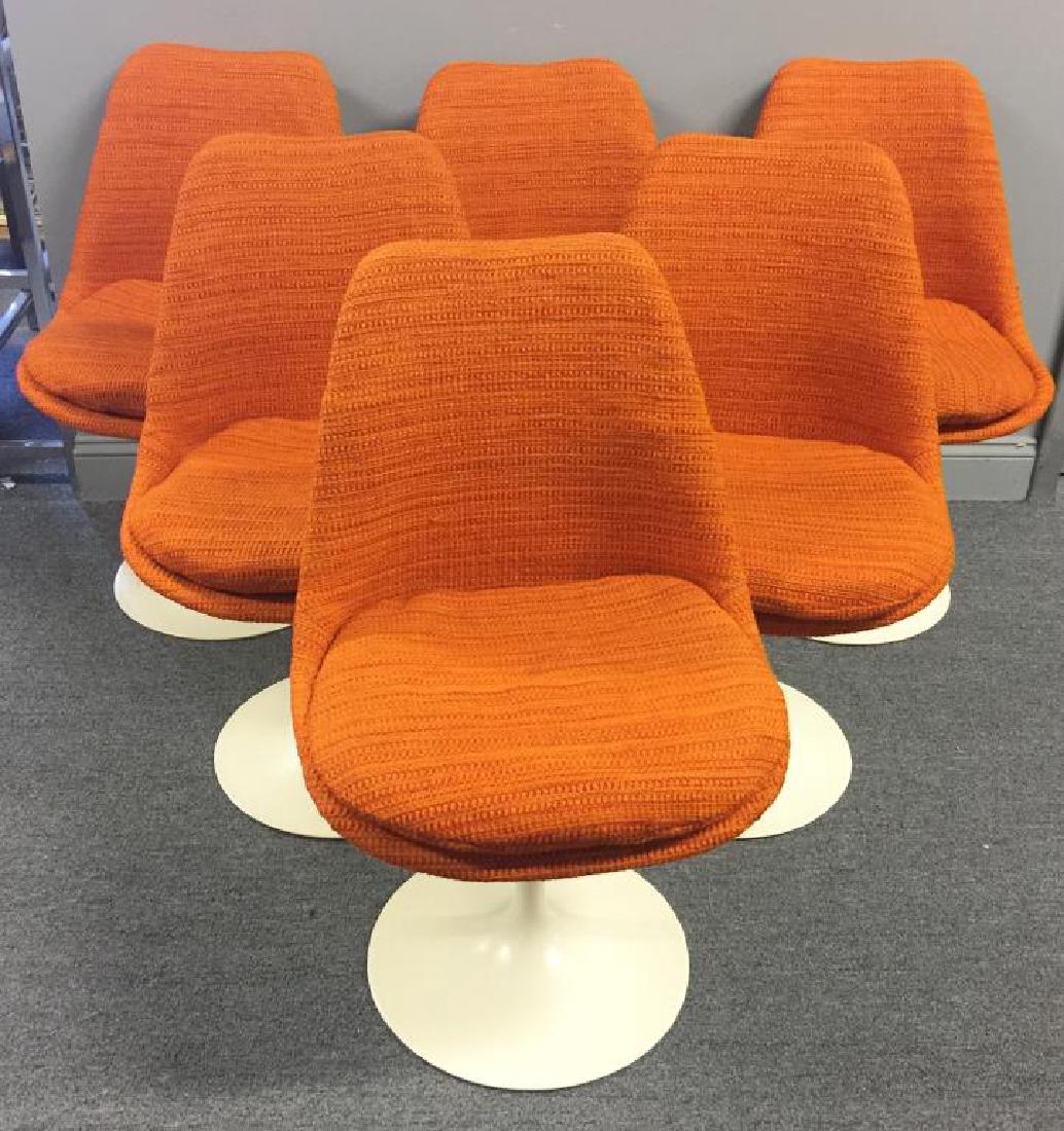 Set of 6 Saarienen; Knoll Upholstered Tulip Chairs: Upholstery tags and Knoll Associates labels to seats. BR-51 bases. From a Long Island, NY estate. - Dimensions: 20" w x 16" d x 31.5" h.