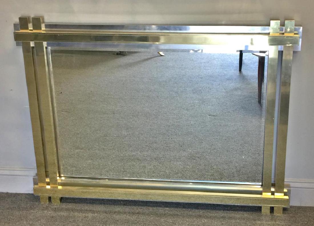 Paul Evans Style Brass and Chrome Frame Mirror. (1 of 6)
