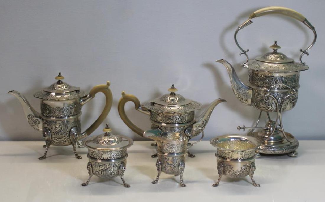 STERLING. Antique English 6 Piece Tea Service. (1 of 11)