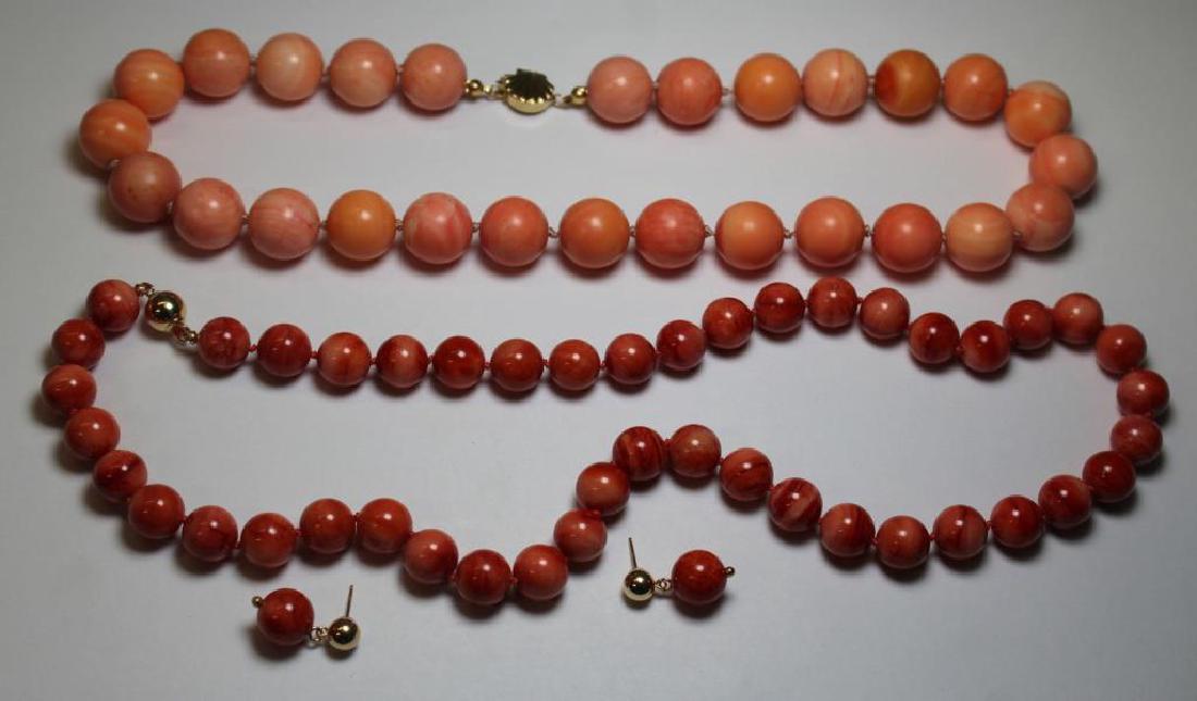 JEWELRY. Assorted Coral Jewelry Grouping. (1 of 7)