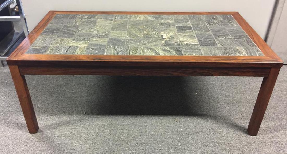 Midcentury Danish Rosewood and Stone Coffee Table (1 of 3)