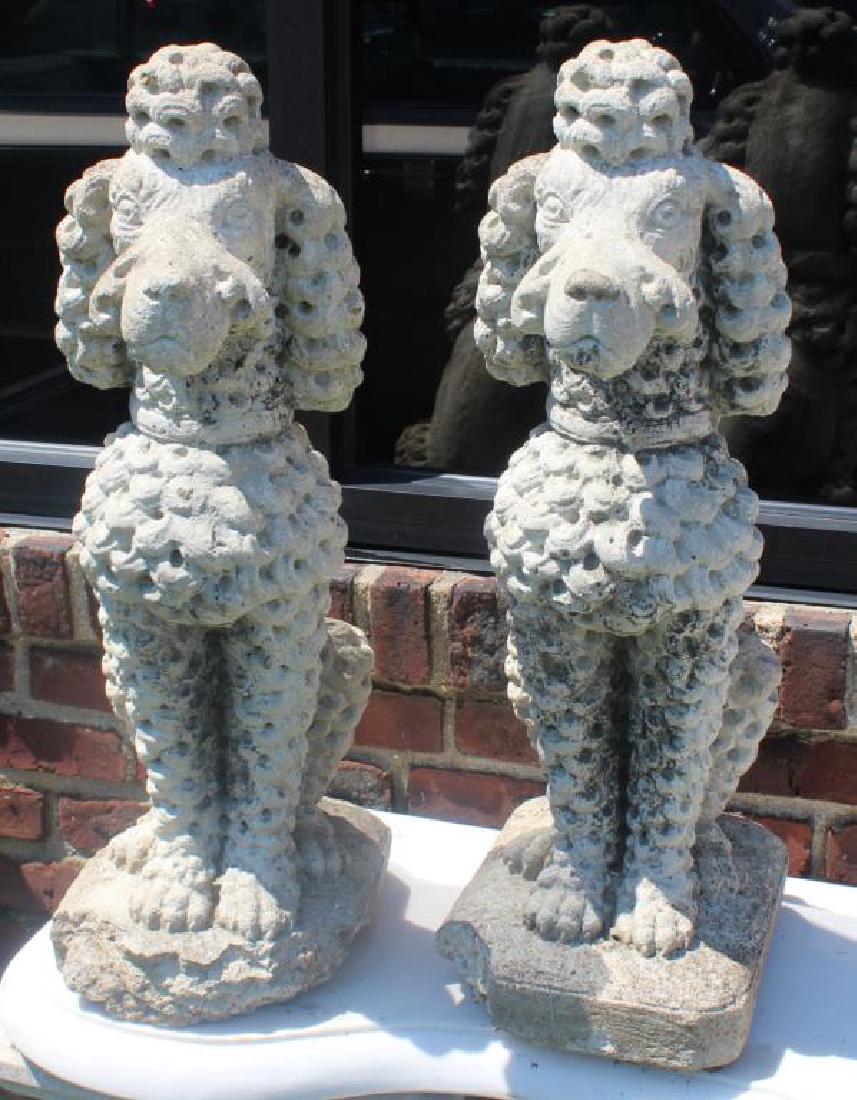 Pair of Decorative Cast Cement Poodle Statues. (1 of 6)