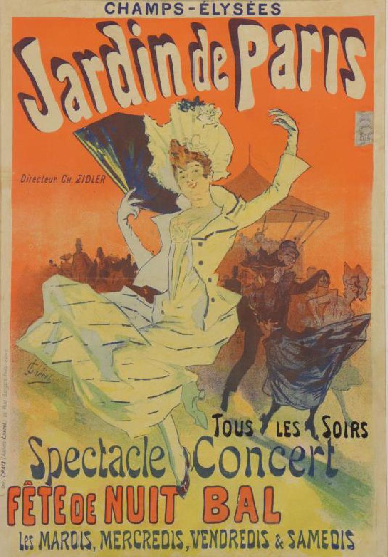 CHERET, Jules. "Jardin de Paris" Color Lithograph (1 of 7)
