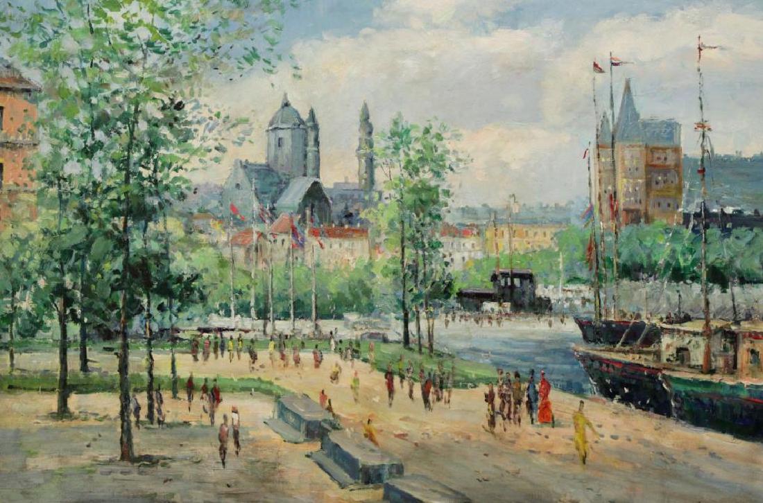 LEONTIEF. Impressionist Style French Harbor Scene. (1 of 6)