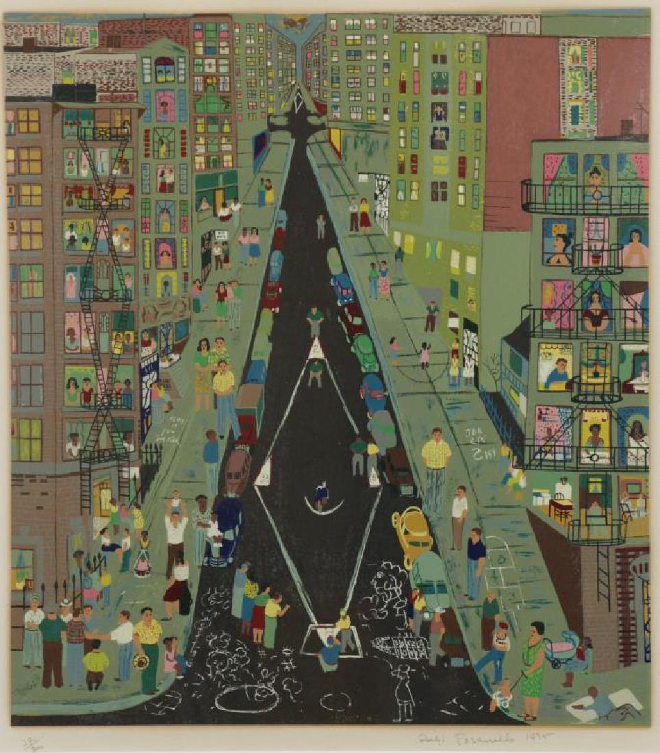 FASANELLA, Ralph. Silkscreen. New York Stickball (1 of 7)