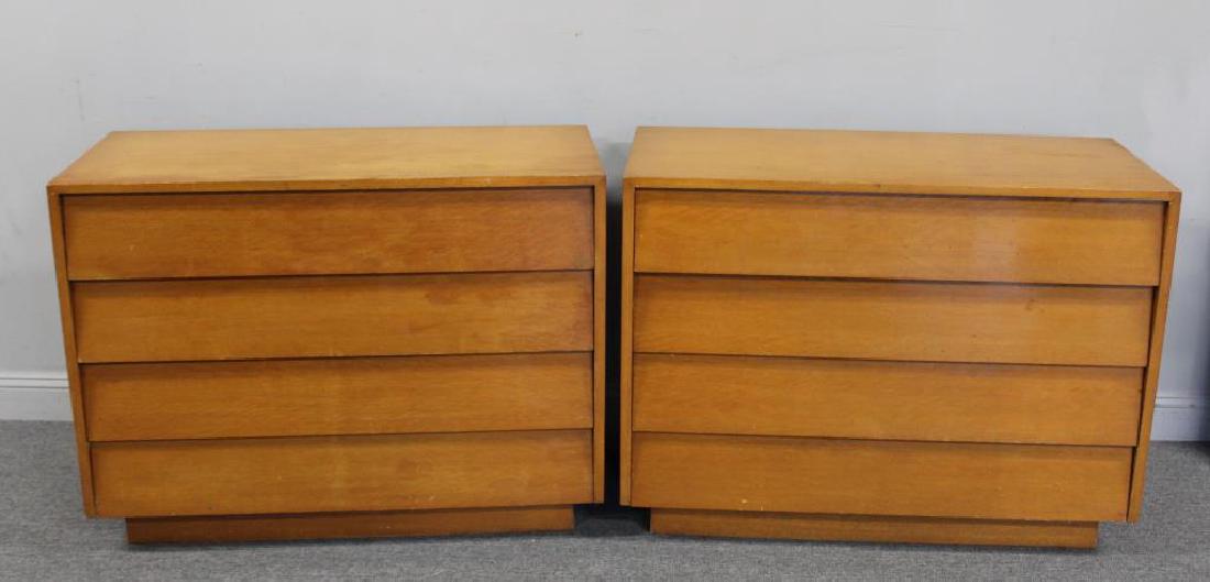 Midcentury Pair of Knoll Style Louvered Chests. (1 of 6)