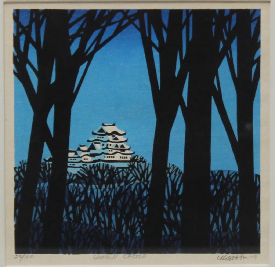 KARHU, Clifton. Woodblock Print. "Himeji Castle". (1 of 6)